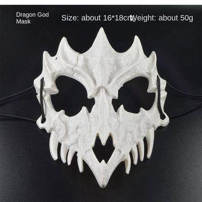 Halloween Mask Half-face Mask Cos Dragon God Fierce Tiger Night Fork Tengu Man Wolf Mask Performance Skull Masks