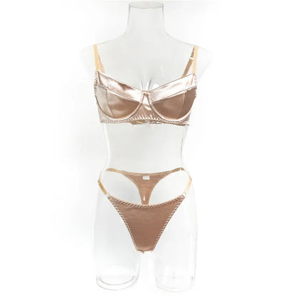 Sexy Bra Brief Sets Seamless Solid Brown Romantic Lingerie Women Vintage Thin Underwear Comfortable New Arrival Exotic Sets