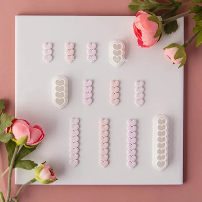 Valentine's Day Series Soft Ceramic Clay Molds Heart Jewelry Pendant Shape Cutting Mold DIY Polymer Clay Cutters Handmade Tools