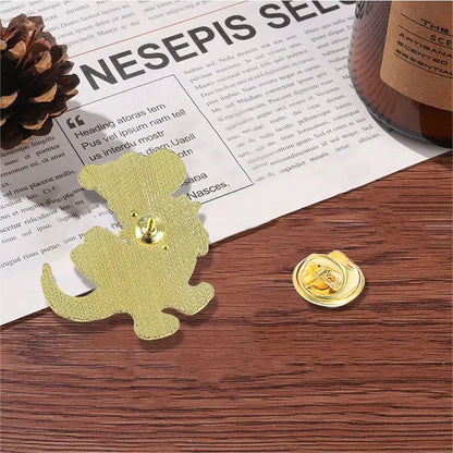 4pcs Cute Cartoon Dinosaur Enamel Brooch Creative Christmas Day Holiday Gift Lapel Pin Badge Backpack Clothing Hat Accessories