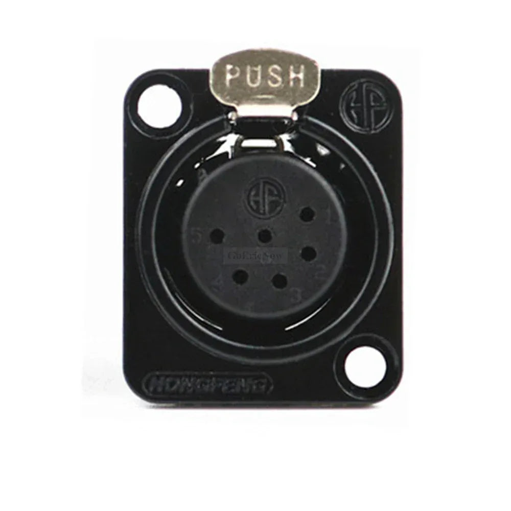 1pcs 3,4,5,6,7 pin Male/Female Black/Silver Metal Square XLR Speaker Panel mount socket Connector