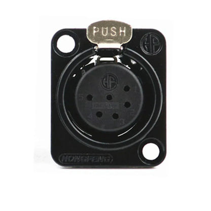 1pcs 3,4,5,6,7 pin Male/Female Black Metal Square XLR Speaker Panel mount socket Connector