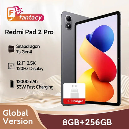 Xiaomi Redmi Pad 2 Pro Global Version Snapdragon 7s Gen 4 12.1" 2.5K Crystal clear Display 33W Fast Charging 12000mAh Battery
