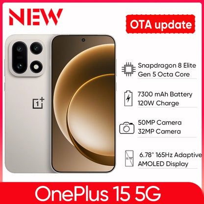 [New Launch] Oneplus 15 5G NFC 6.78"165Hz AMOLED Display 7300mAh Battery 120W SUPERVOOC 50MP Camera  Snapdragon 8 Elite Gen 5