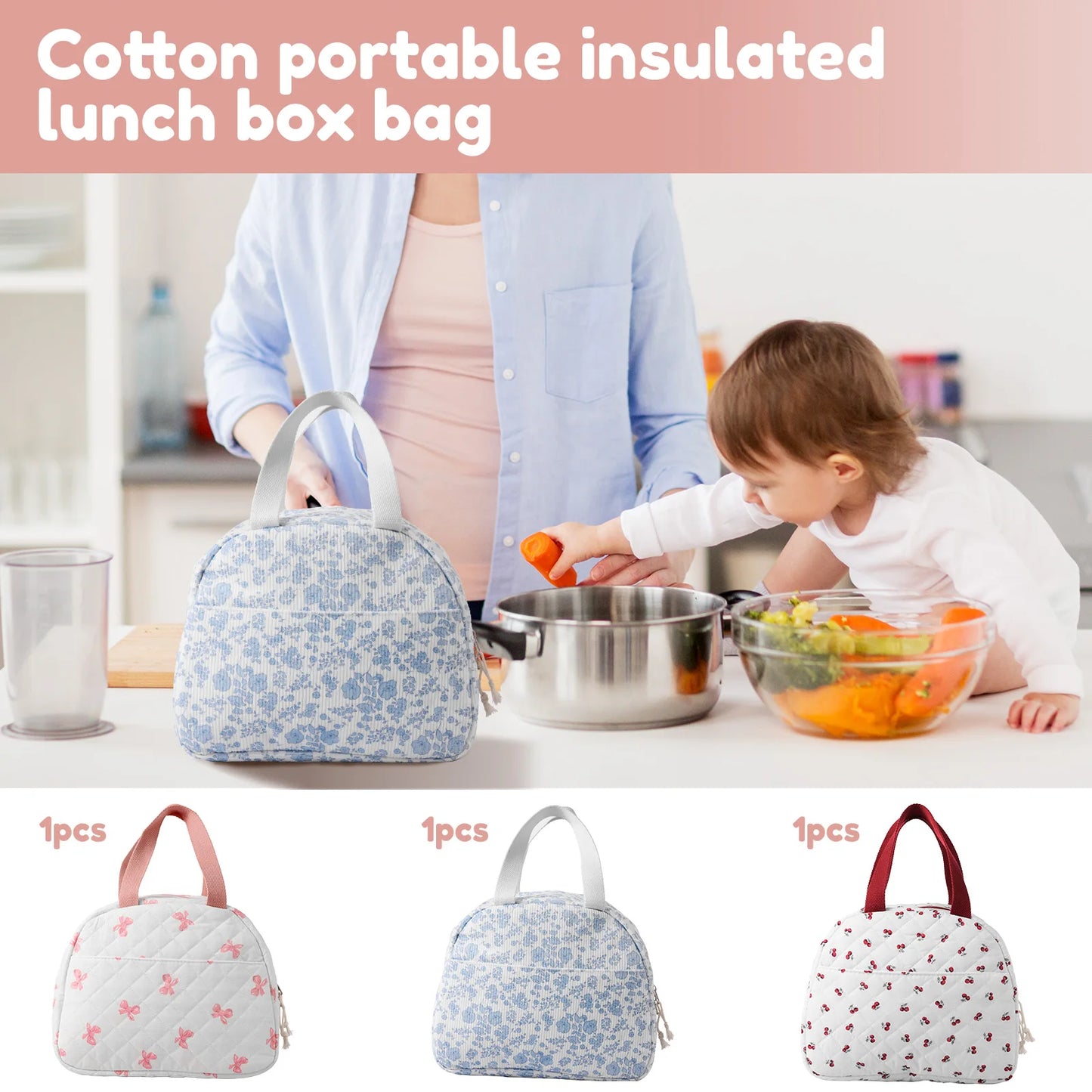 7L Portable Lunch Bags Thermal Insulation Lunch Box With Double Zipper Lunch Storage Bag Large Capacity School Picnic Handbag