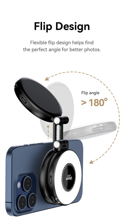 Ulanzi LM19 Bi-color MagSafe Light Phone Stand for iPhone 15 14 13 12 Mini Pro Pro Max for Vlog Live-streaming Photography