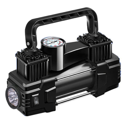 12V 150PSI Mini Air Compressor Dual Cylinder Heavy Duty Tire Inflator with LED Light Car Electric Air Pump Auto Inflatable Pump
