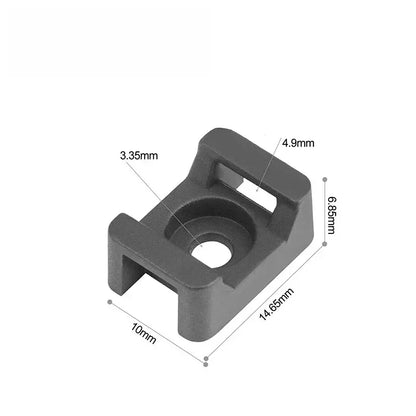 100PCS Cable Tie Mount Clips Saddle Type Cable Zip Ties Base Mount Screw Fixing Wire Holder Organizer Retardant Black 15x10mm