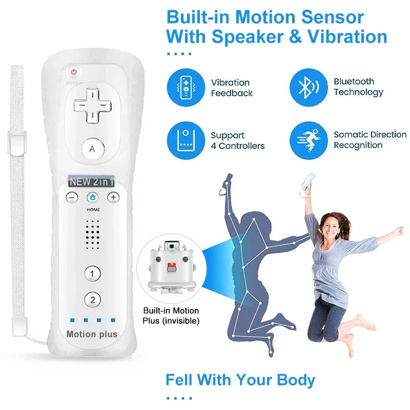 a Whole Set Remote Controller with Nunchuck Controller for  Wii Games Control for Wii Console Wireless Gamepad with Motion Plus