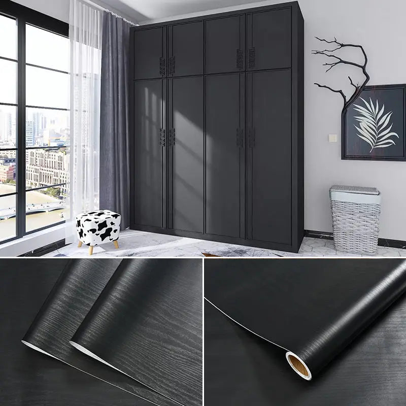 PVC Waterproof Self Adhesive Wallpaper Wall in Rolls Furniture Cabinets Vinyl Decorative Film Wood Grain Stickers For Home Decor