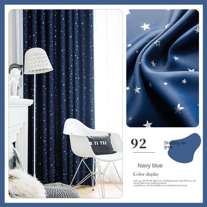 Home Children's Room Blackout Curtain Bedroom Soundproof Drapes Large Area Balcony Bay Window Curtains Modern Living Room Drape