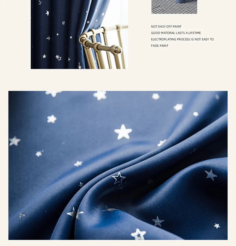 Home Children's Room Blackout Curtain Bedroom Soundproof Drapes Large Area Balcony Bay Window Curtains Modern Living Room Drape