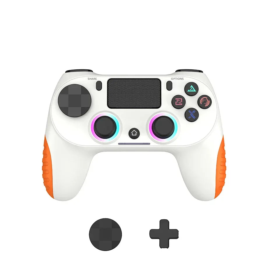 P4 Wireless Bluetooth Gaming Controller RGB Lights Vibration Six-Axis Motion Sensing for PC/360 - Hot-Selling Gaming Joystick