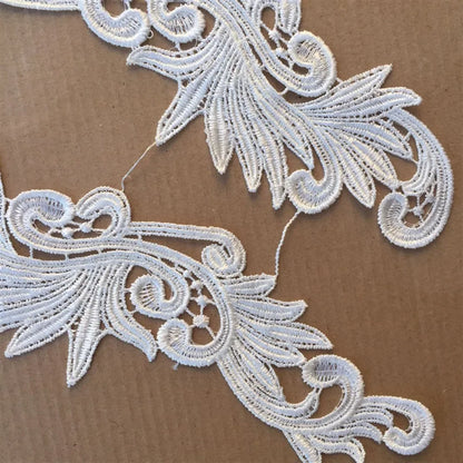 1~8 Pair Red Black White Water Soluble Embroidered Lace Fabric Flower Patch Wedding Dress Diy Flower Lace Applique Material