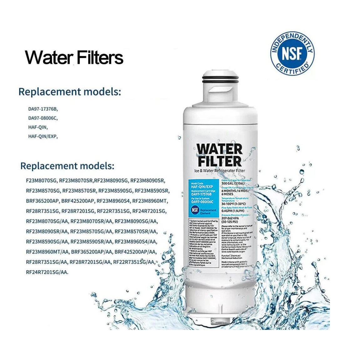 4 PCS DA97-17376B Refrigerator Water Filter Compatible For Samsung HAF-QIN/EXP, HAF-QIN, DA97-08006C, RF28R7351SG, RF23M8070SR