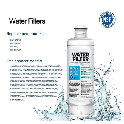 4 PCS DA97-17376B Refrigerator Water Filter Compatible For Samsung HAF-QIN/EXP, HAF-QIN, DA97-08006C, RF28R7351SG, RF23M8070SR