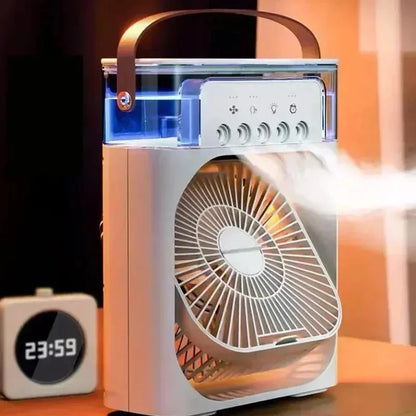 2026 Portable 3 in 1 Fan AIr Conditioner Household Small Air Cooler LED Night Lights Humidifier Air Adjustment Home Fans