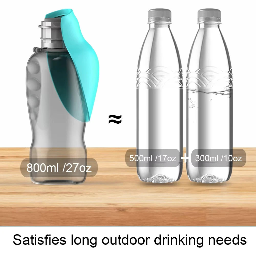 800ml Dog Portable Water Bottle for Small Large Dogs Cats High Capacity Outdoor Travel Drinking Foldable Bowls Labardor Supplies