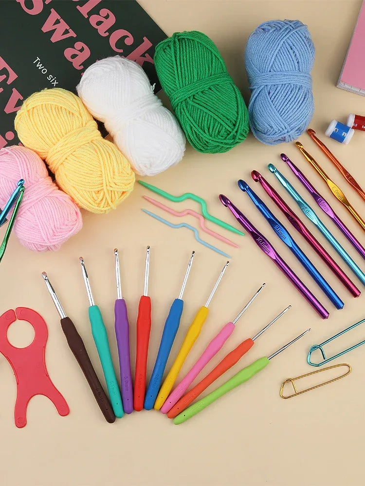 KRABALL Knitting Crochet Hook Set Home Use Sewing Tool DIY Craft Crochet Knit Markers Needles Tools Weaving Accessories With Bag
