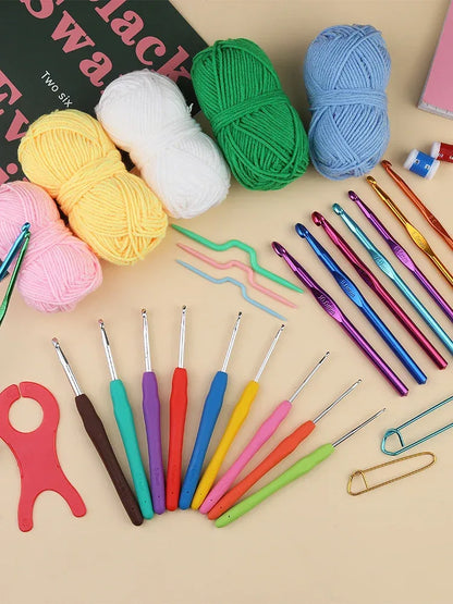 KRABALL Knitting Crochet Hook Set Home Use Sewing Tool DIY Craft Crochet Knit Markers Needles Tools Weaving Accessories With Bag