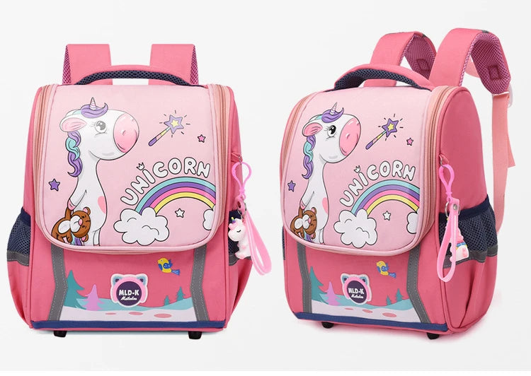 Waterproof Children Primary School Bags Cute Unicorn Rainbow Backpacks Kids Cartoon Animal Dinasour Shcoolbags for Kindergarten