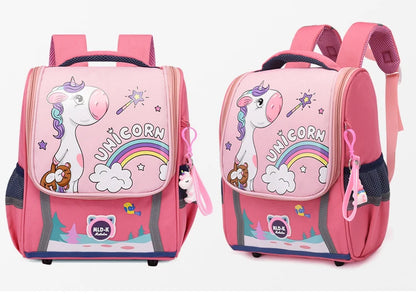 Waterproof Children Primary School Bags Cute Unicorn Rainbow Backpacks Kids Cartoon Animal Dinasour Shcoolbags for Kindergarten