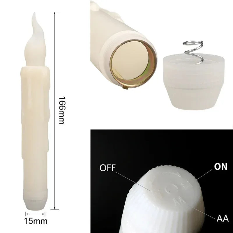 Floating LED Candles with Magic Wand Remote Control Flameless Remote Taper Electronic Candle Christmas Party Decor Candle Lights