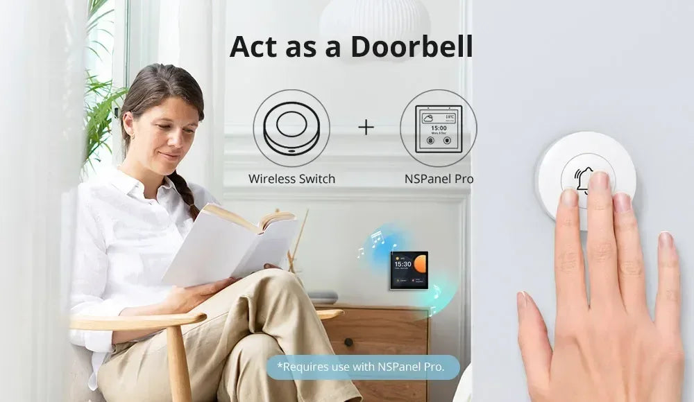SONOFF SNZB-01P SNZB 01P Sonoff Wireless Switch Zigbee Scene Switch Two Way Control Act As Doorbell Emergency Button Via Google