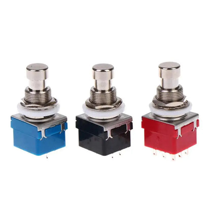 Stomp Foot Box Guitar Effects Pedal Switch, 1/3Pcs 9 Pin 3PDT Latching Switch Direct Conversion Button, True Bypass