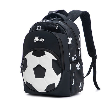 New 3D Cute Orthopedic School Bag For Boys Cartoon Football Backpack Kids Children High Capacity Waterproof  1-3 Grade Schoolbag