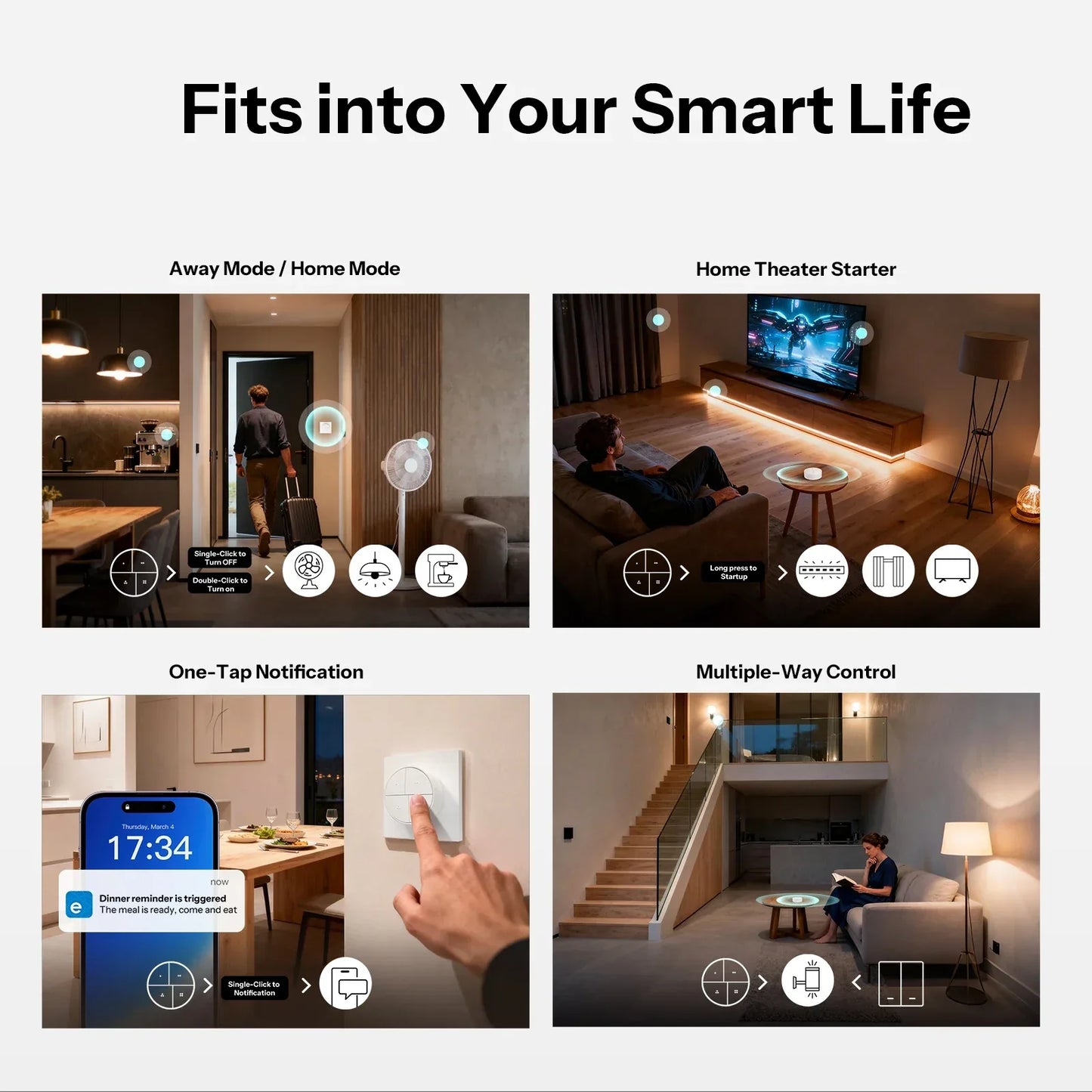 SONOFF Orb 4-In-1 Zigbee Smart Scene Button Split Magnetic Design Zigbee & eWeLink-Remote Dual Protocol Multiple Trigger Actions