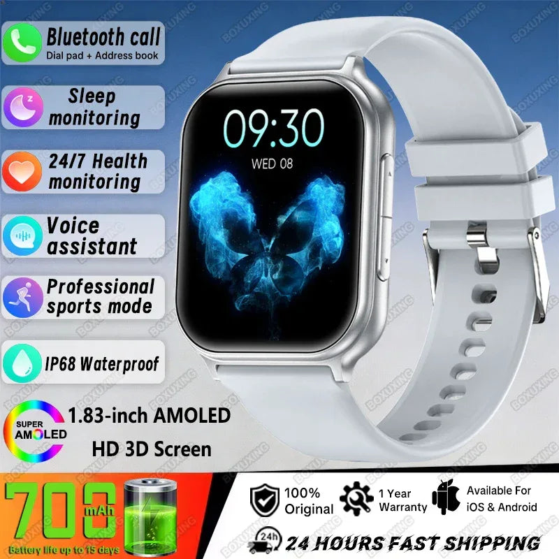 New Bip 6 Pro Smart Watch Men Outdoor Sports Fitness Track IP68 Waterproof Heart Rate BT Call 700 mAh Battery Smartwatches Women