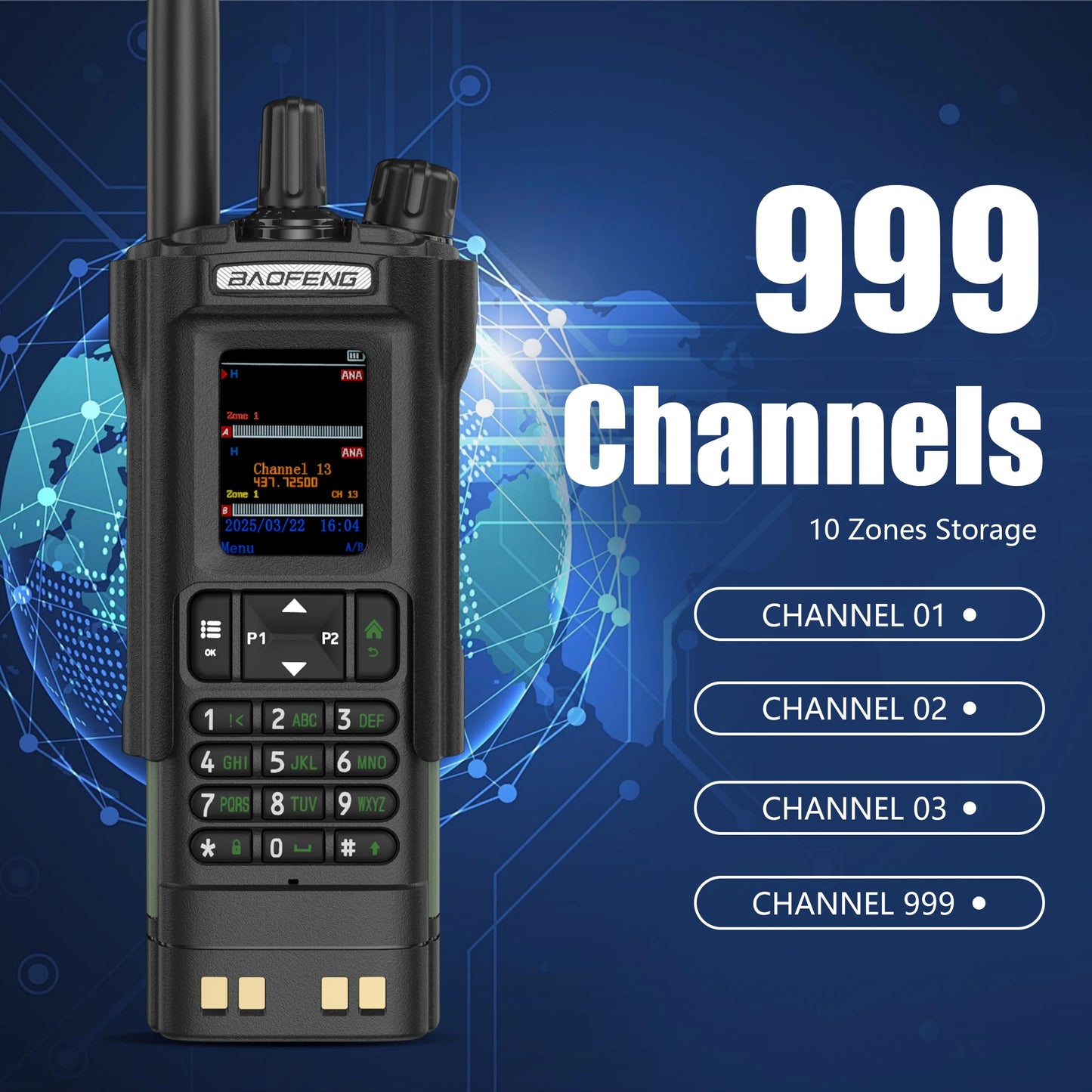 BAOFENG DM-32 with Belt Holster DMR Radio Digital Walkie Talkie GPS APRS 999 Channel Dual Mode Analog Dual Time Slot For Hiking