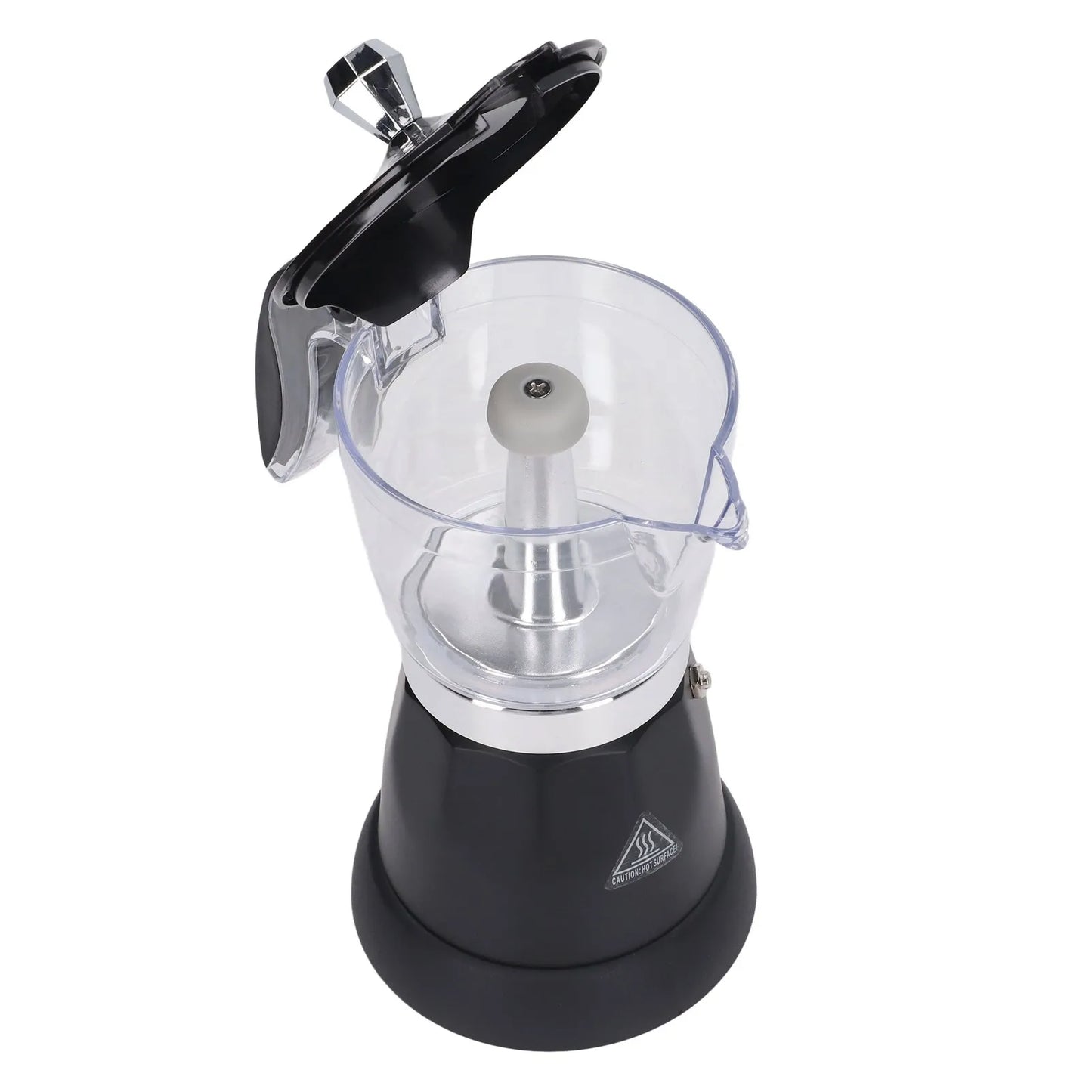 Portable 6 Cup Electric Coffee Maker Transparent Top Italian Coffee Pot Machine 300ML for Home