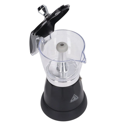 Portable 6 Cup Electric Coffee Maker Transparent Top Italian Coffee Pot Machine 300ML for Home