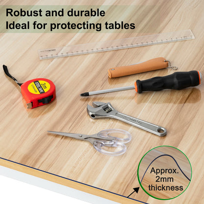 2mm Rectangular Table Film Crystal Clear PVC Transparent  Waterproof Tablecloth Christmas Decoration High Gloss Protector Cover