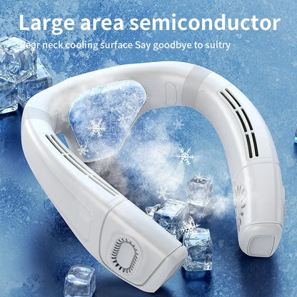 2026 New Upgrade Neck Air Conditioner Fan Instant Cooling With Cooling Plate, Bladeless, 8000mAh Operated Wearable Rechargeable