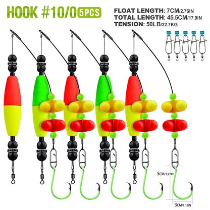 PROBEROS 5pcs 6/0 8/0 10/0 Artificial Catfish Rigs with Rattler High Quality Fishing Equipment  for Freshwater Fishing Wholesale