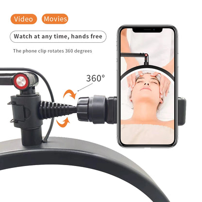 16 INCH LED Half Moon Lash Light Temperature 20W 3000K-6000K LED Ring Lamp for Beauty Facials Skincare Tattoo Eyebrows Filming