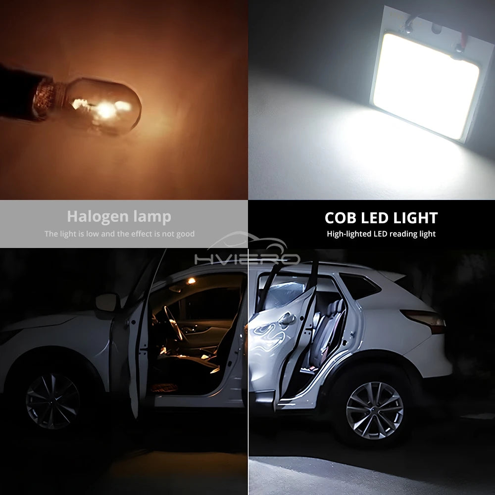 T10 C5W Car Led Cob 16/24/36/48SMD White Parking Bulb Auto Interior Reading Panel Lamp Super Bright Festoon License Plate Lights