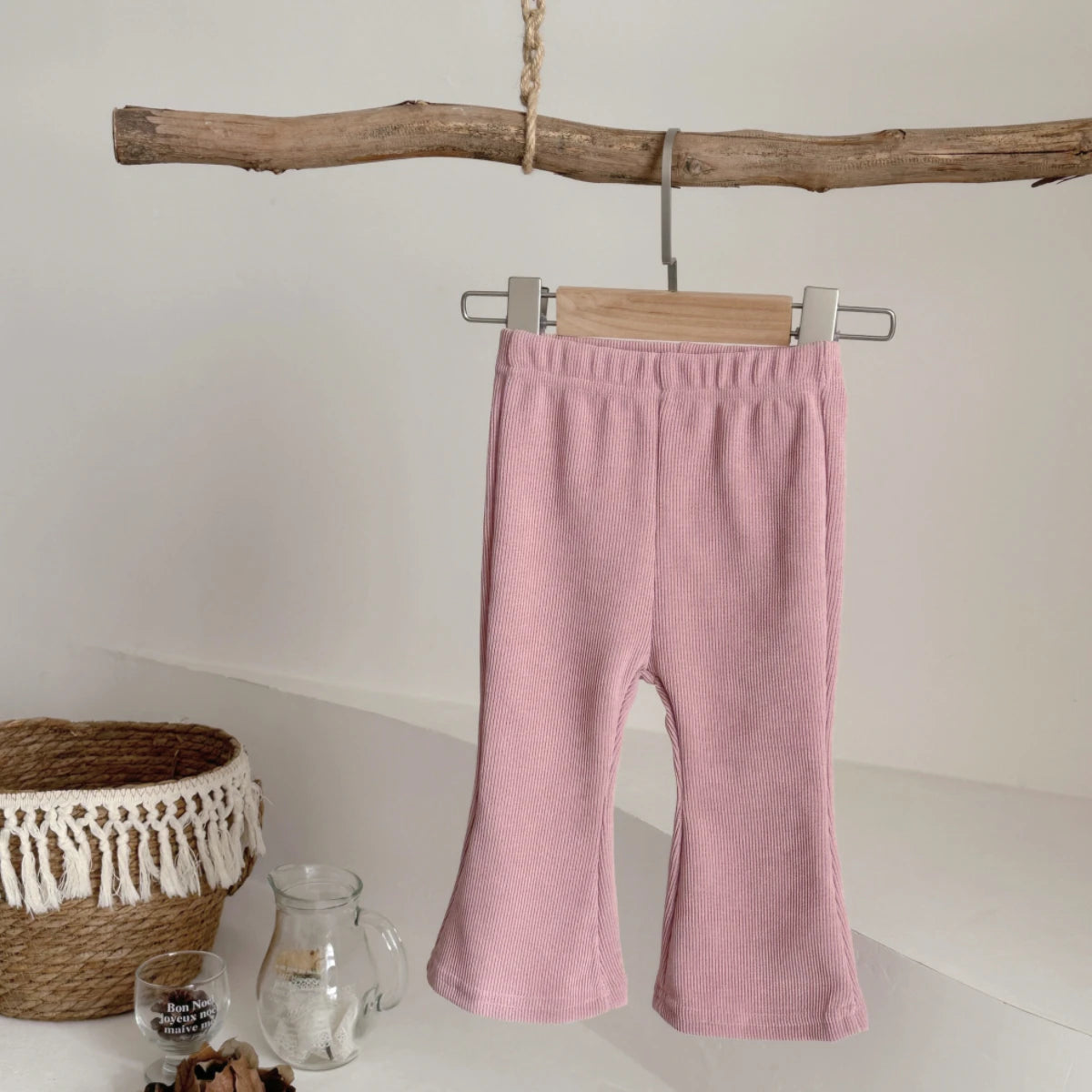 Baby Trousers Spring Loose Solid Color Bell Bottom Pants Newborn Girl Stretch Trousers Autumn Toddler Girl Clothes