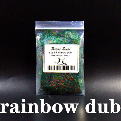 Royal Sissi Hot 2 Styles Fly Tying Rainbow Scud Dub Light & Dark Shade Nymph Dubbing for Trout Flies Colorful Synthetic Shaggy D