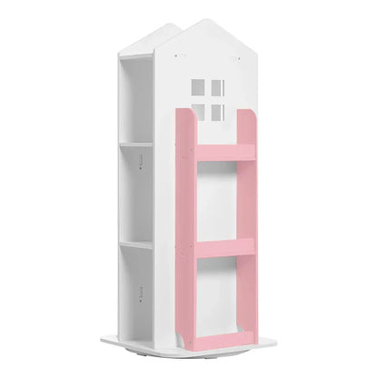 360° rotating bookshelf for children's room 3-layer house-shaped children's bookshelf floor-standing