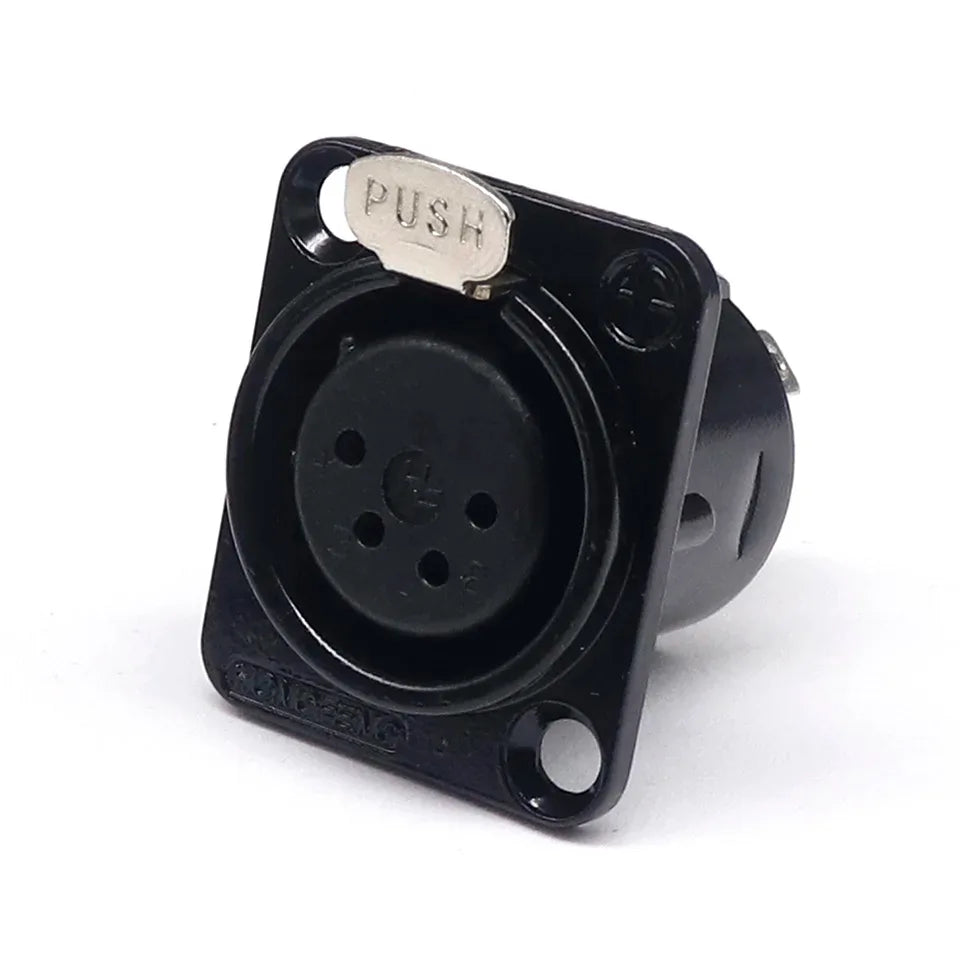 3pin black HF XLR connector 3pin D male female audio microphone socket for 86 panel YS145 YS146 YS145BG YS146BG