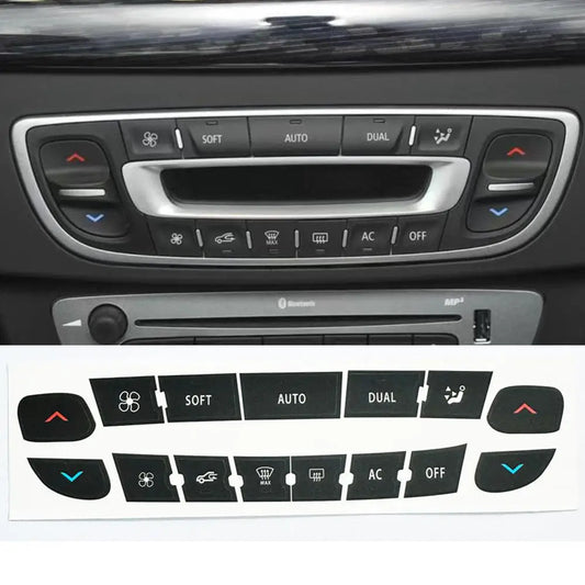 Air Conditioning Control Panel Button Repair Sticker For Renault Megane/ Master/ Scenic Radio Audio Button Repair Decals Sticker