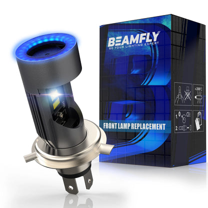 30W LED Headlight Bulb H4 Five Color Halo Ring HS1 P43T Auto Headlight EyeSuper 6000K Csp Plug&Play Motorcycle Bulb 1PC 12/24V