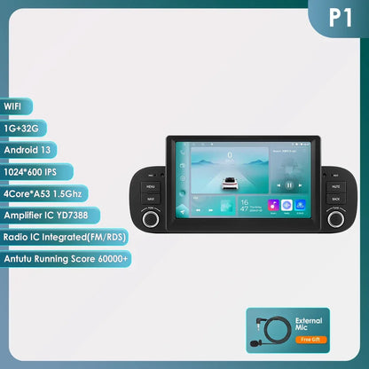 Hizpo 2Din 7inch Android14 Car Radio for Fiat Panda 2013 - 2020 GPS Navigation 4G BT Carplay RDS DSP SWC UI7862 Multimedia
