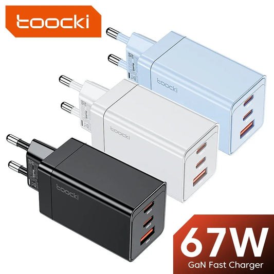 Toocki 67W GaN USB C Charger Fast Charging Multi-Color Type C Charger for Macook iPhone 15 14 13 12 Pro Max Samsung Xiaomi POCO by PDG ibma