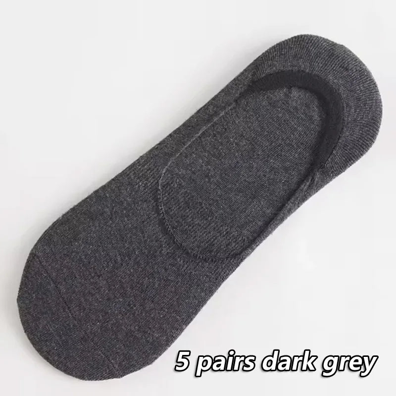 5Pairs Men Boat Cotton Socks Summer Autumn Non-slip Silicone Invisible Breathable Socks Male Ankle Sock Slippers Sports Socks
