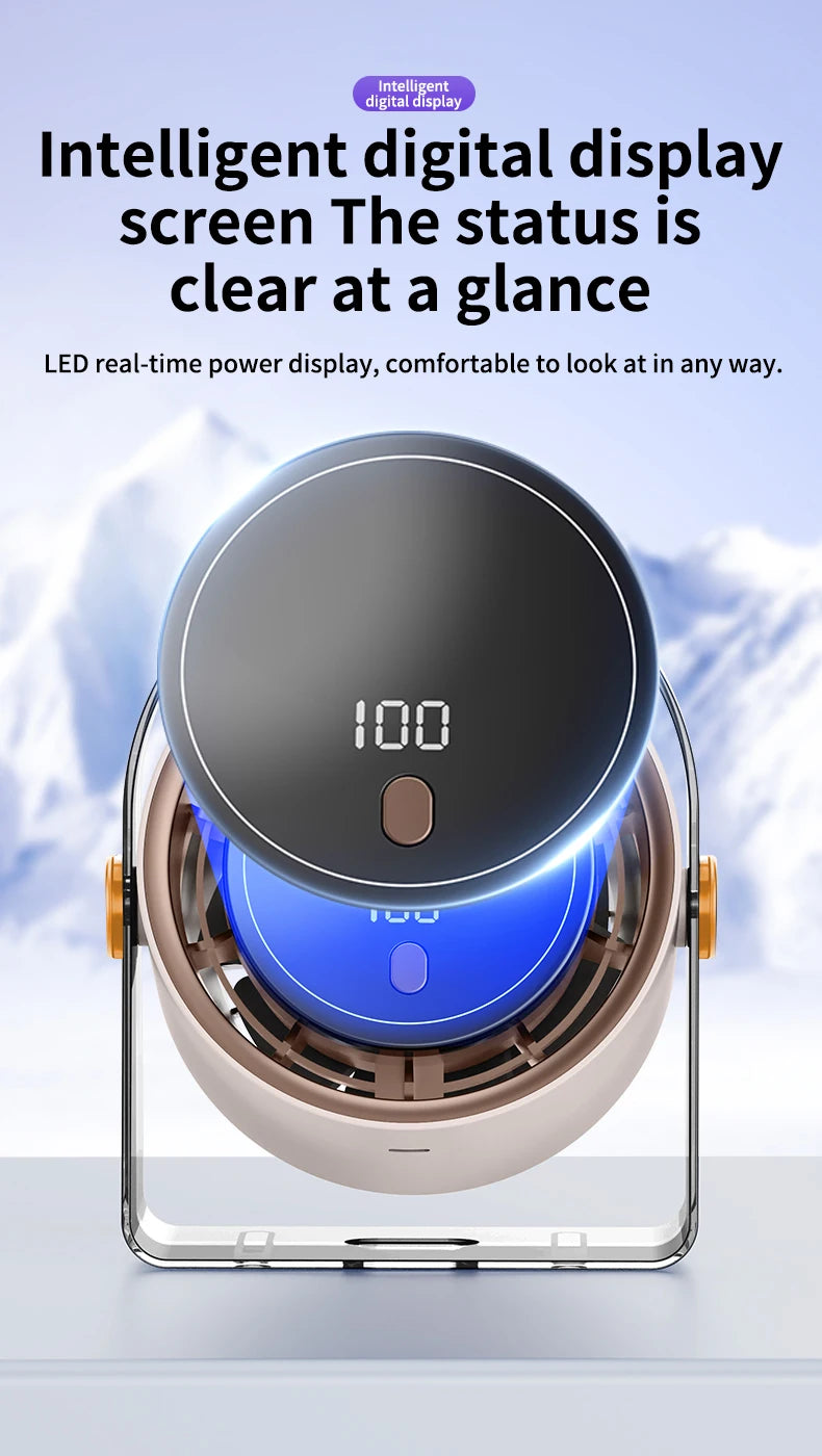 Portable Smart Electric Fan 100-speed Usb Small Fan Mini Office Dormitory Desktop Air Cooler Ceiling Fan Wall-mounted Air Cooler